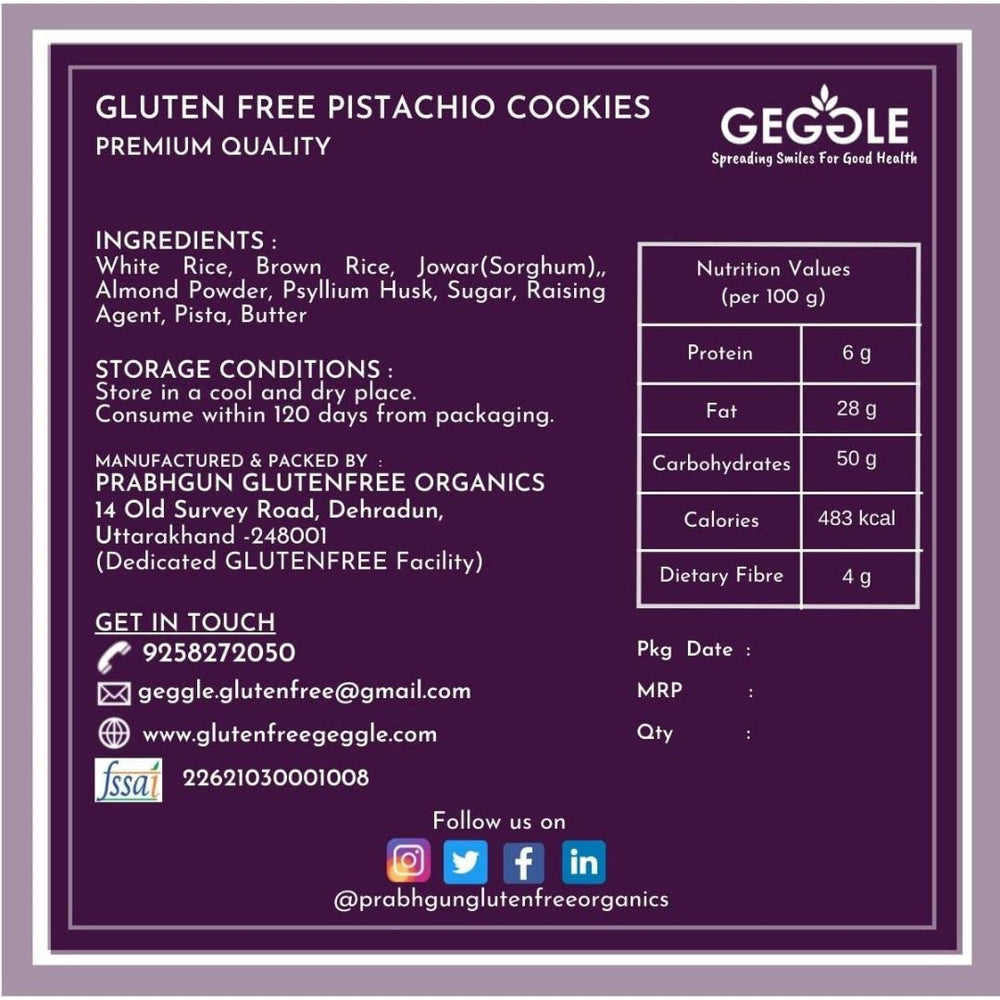 GEGGLE PISTACHIO COOKIES 145 GM - SuperMarcheStore