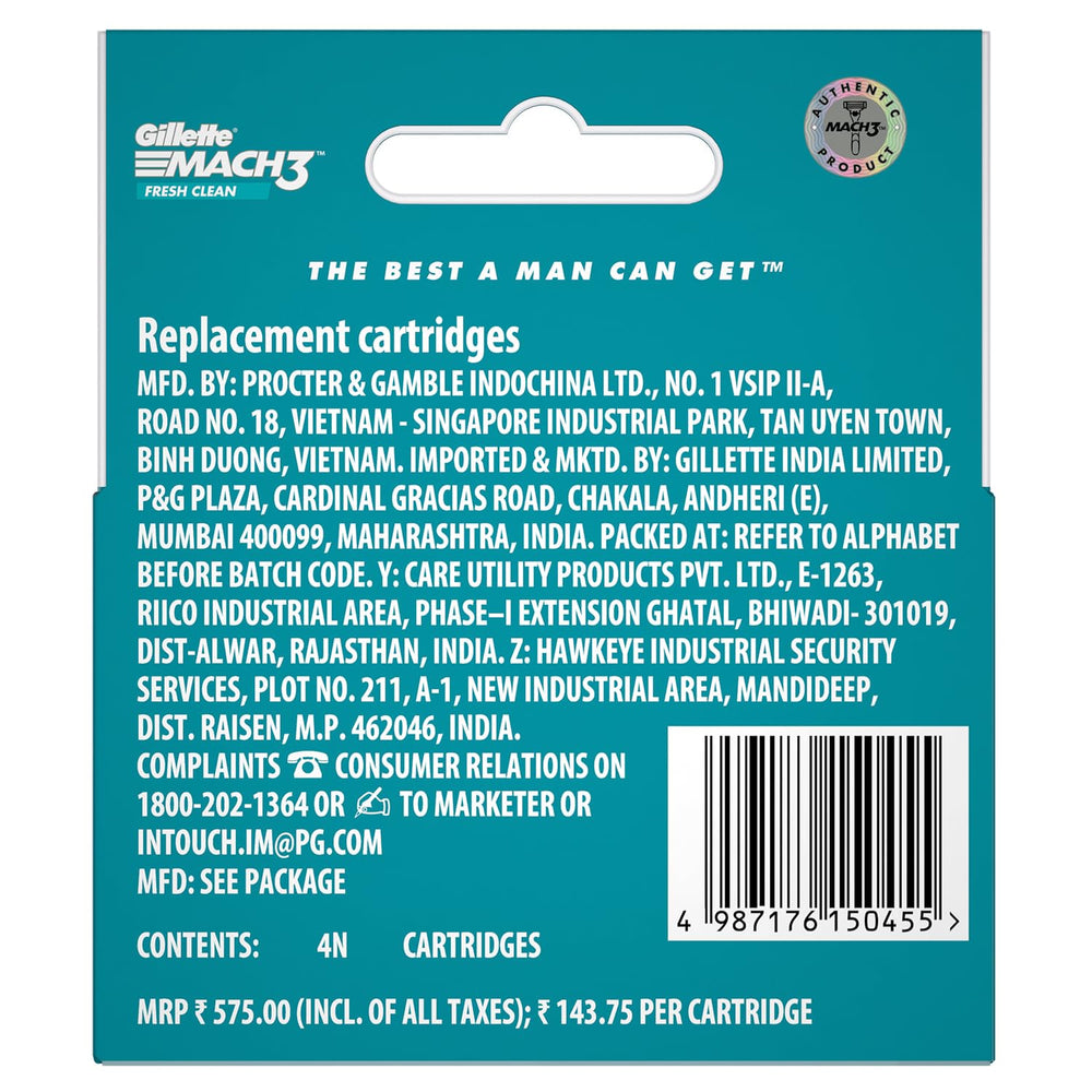 GILLETTE MACH 3 CART 4S - SuperMarcheStore