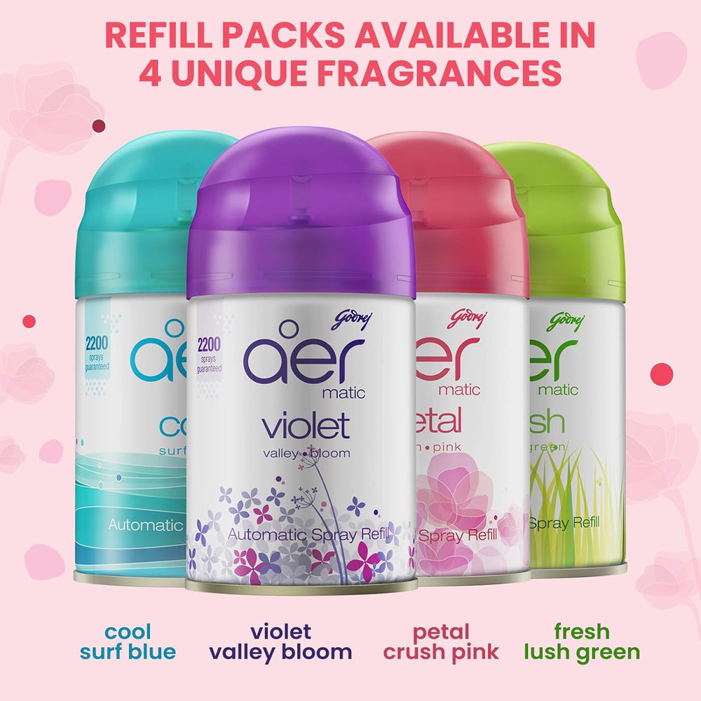 GODREJ AER MATIC COMBI PETAL CRUSH PINK 2200 SPRAYS - SuperMarcheStore