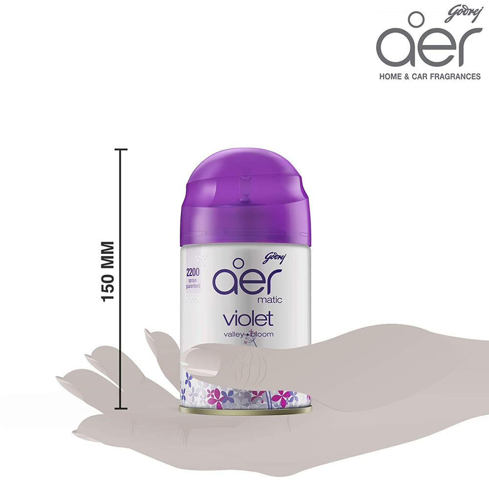 GODREJ AER MATIC VIOLET VALLEY BLOOM SPRAY REFILL PACK 225 ML - SuperMarcheStore