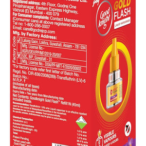 GODREJ GOOD NIGHT GOLD FLASH LQD VAPOURUSER LAVENDER 45 ML - SuperMarcheStore