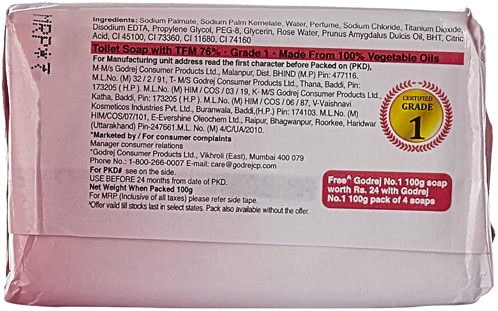 GODREJ NO 1 SOAP ROSEWATER ALMOND B4G1(SET) - SuperMarcheStore