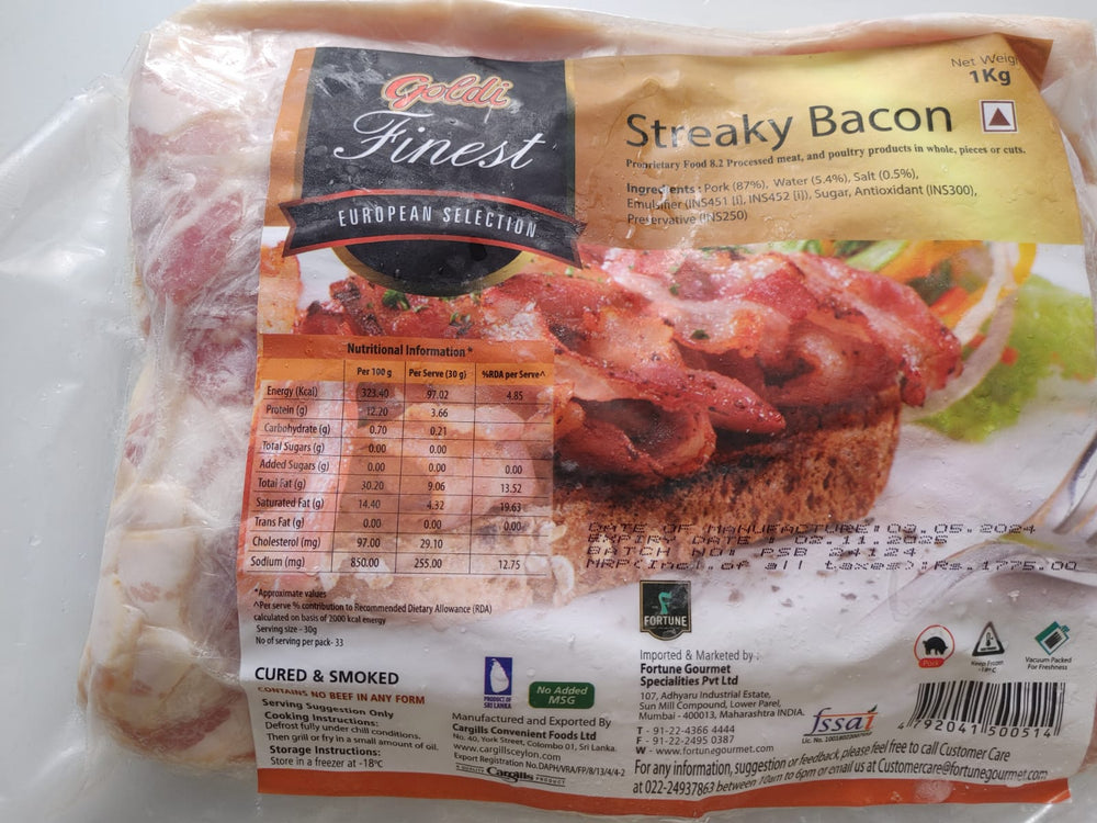 GOLDI FINEST STREAKY BACON - SuperMarcheStore