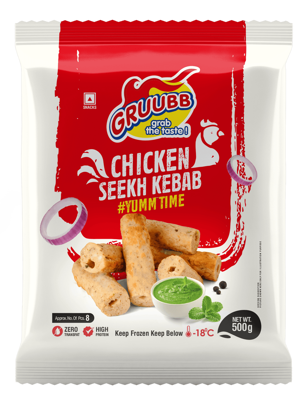 GRUUBB CHICKEN ACHARI SEEKH KEBAB - SuperMarcheStore