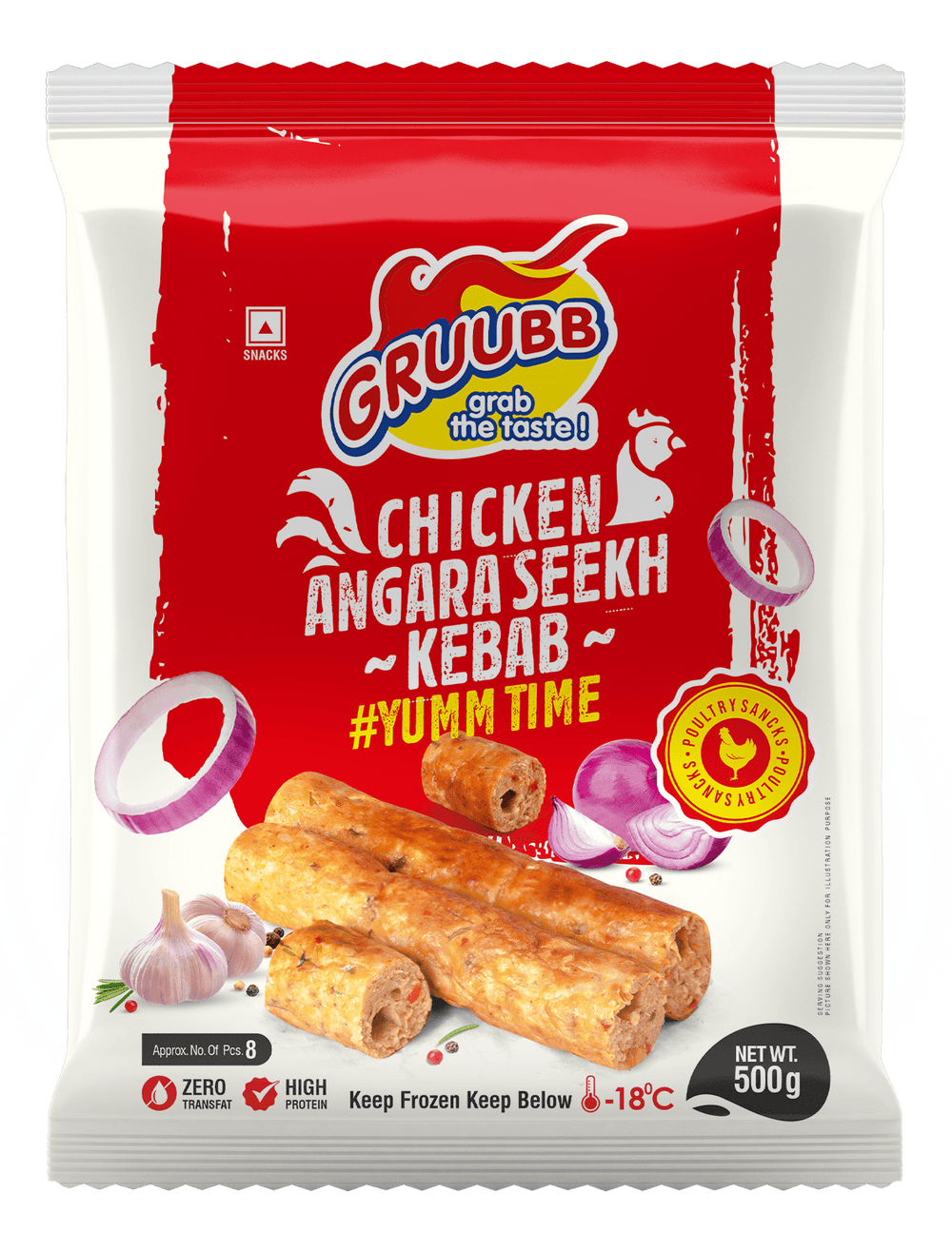 GRUUBB CHICKEN ANGARA SEEKH KEBAB - SuperMarcheStore