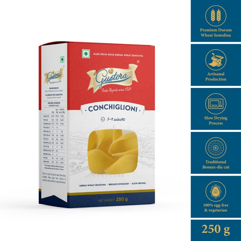 GUSTORA CONCHIGLIONI PASTA 250 GM - SuperMarcheStore
