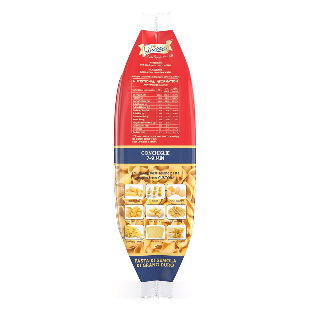 GUSTORA PASTA CONCHIGLIE 500 GM - SuperMarcheStore