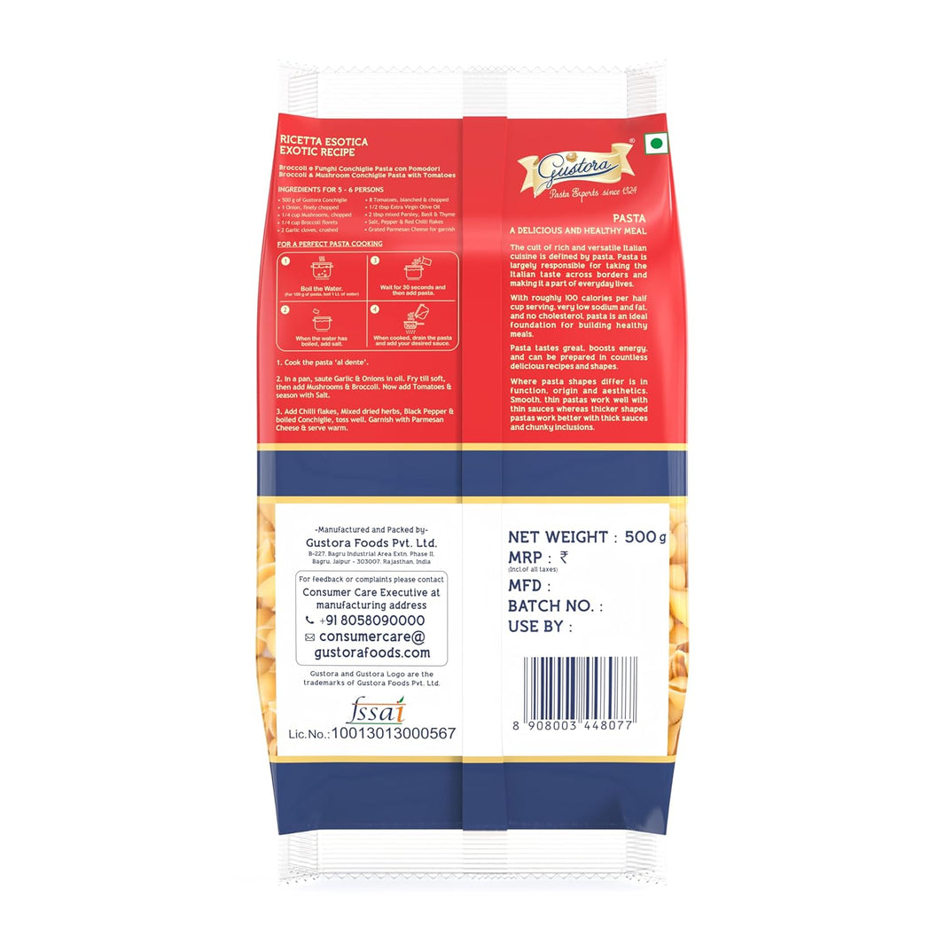 GUSTORA PASTA CONCHIGLIE 500 GM - SuperMarcheStore