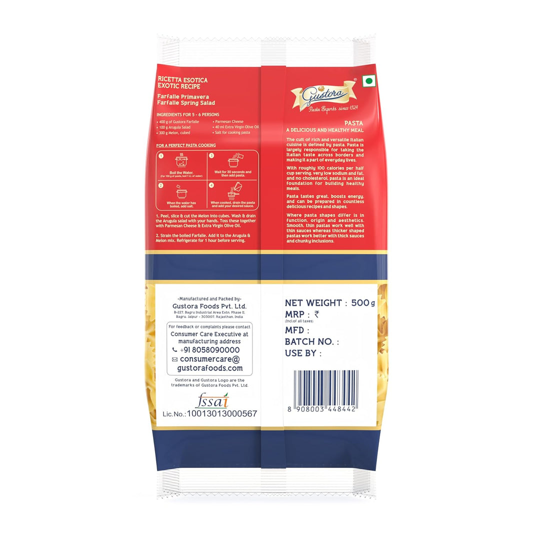 GUSTORA PASTA FARFALLE 500 GM - SuperMarcheStore