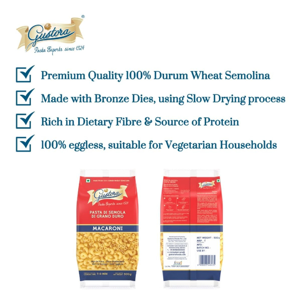 GUSTORA PASTA MACRONI 500 GM - SuperMarcheStore