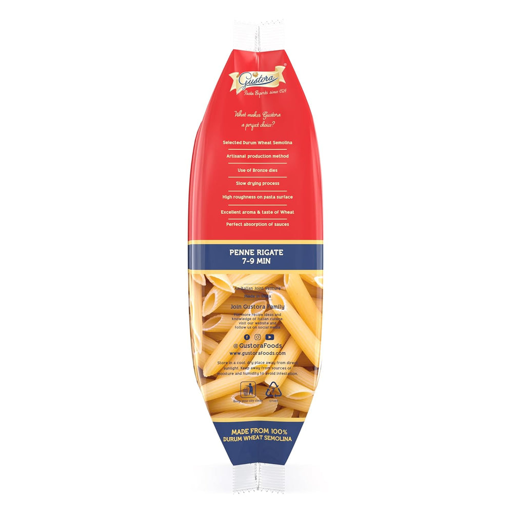 GUSTORA PASTA PENNE RIGATE 500 GM - SuperMarcheStore