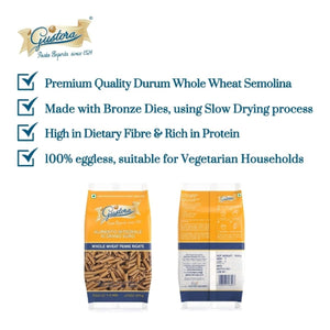 GUSTORA WHOLE WHEAT PASTA PENNE 500 GM - SuperMarcheStore