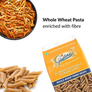 GUSTORA WHOLE WHEAT PASTA PENNE 500 GM - SuperMarcheStore