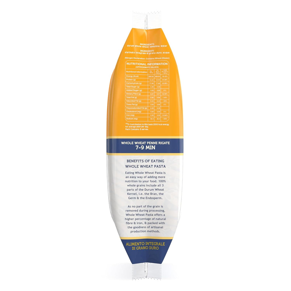GUSTORA WHOLE WHEAT PASTA PENNE 500 GM - SuperMarcheStore