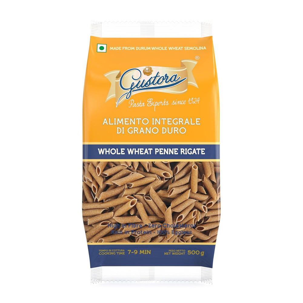 GUSTORA WHOLE WHEAT PASTA PENNE 500 GM - SuperMarcheStore