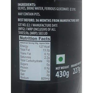 HABIT BLACK OLIVES PITTED 430 GM - SuperMarcheStore