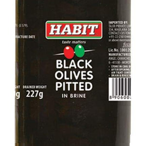 HABIT BLACK OLIVES PITTED 430 GM - SuperMarcheStore