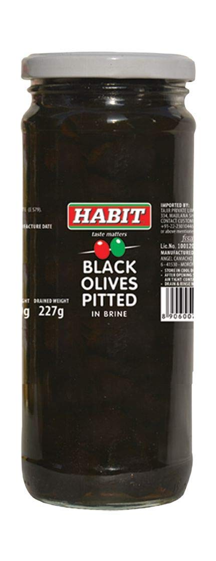 HABIT BLACK OLIVES PITTED 430 GM - SuperMarcheStore