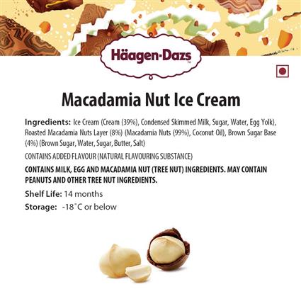 HAGGEINDAS MACADEMIA NUT MINI ICE CREAM, 100ML - SuperMarcheStore
