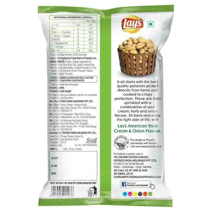 LAYS AMERICAN STYLE CREAM & ONION FLV 78G