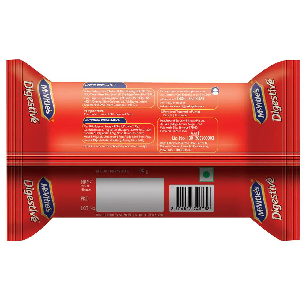 MCVITES DIGESTIVE 100 GM
