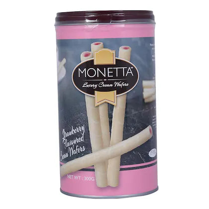 MONETTA CREAM WAFER STRAWBERRY FLAVOUR 300 GM