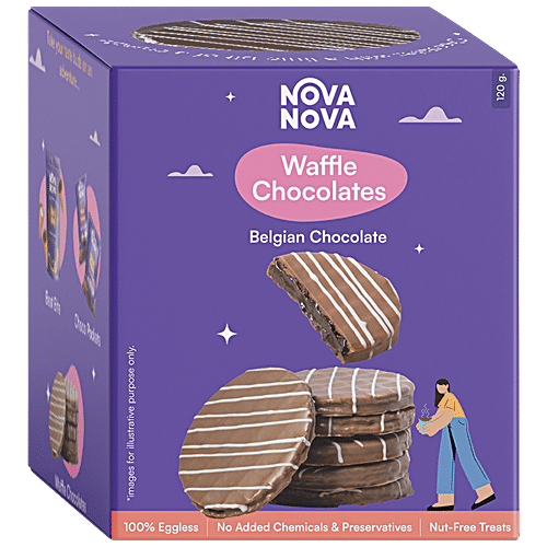 NOVA NOVA WAFFLE COOKIE BELGIAN CHOCOLATE 120 GM - SuperMarcheStore