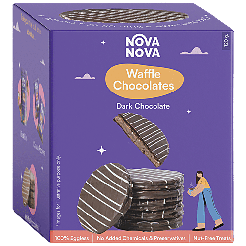NOVA NOVA WAFFLE COOKIE DARK CHOCOLATE 120 GM - SuperMarcheStore
