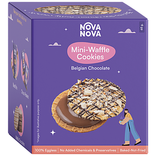 NOVA NOVA WAFFLE COOKIES BELGIAN CHOCOLATE 65 GM - SuperMarcheStore
