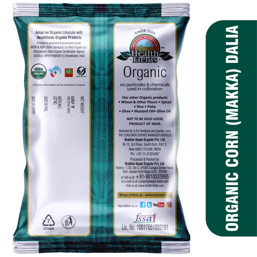 HEALTH FIELDS ORGANIC CORN DALIA 500 GM