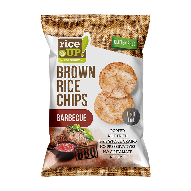 RICEUP BROWN RICE CHIPS BARBECUE 60G