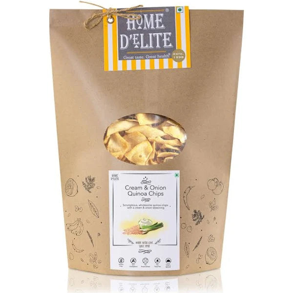HOME DELITE CREAM & ONION QUINOA CHIPS 110G