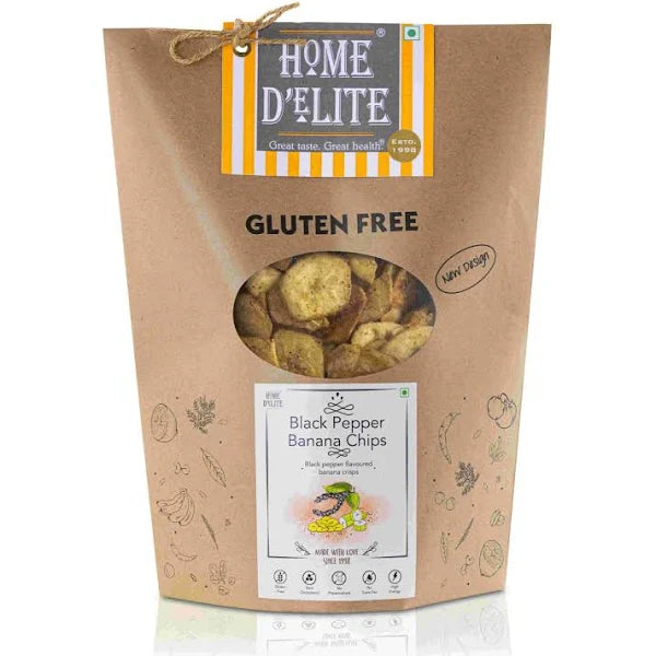 HOME DELITE BLACK PEPER BANANA CHIPS 90 GM