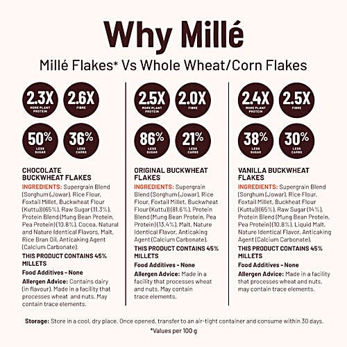 SLURP FARM MILLE ORIGINAL BUCKWHEAT MILLET FLAKES 450 GM - SuperMarcheStore