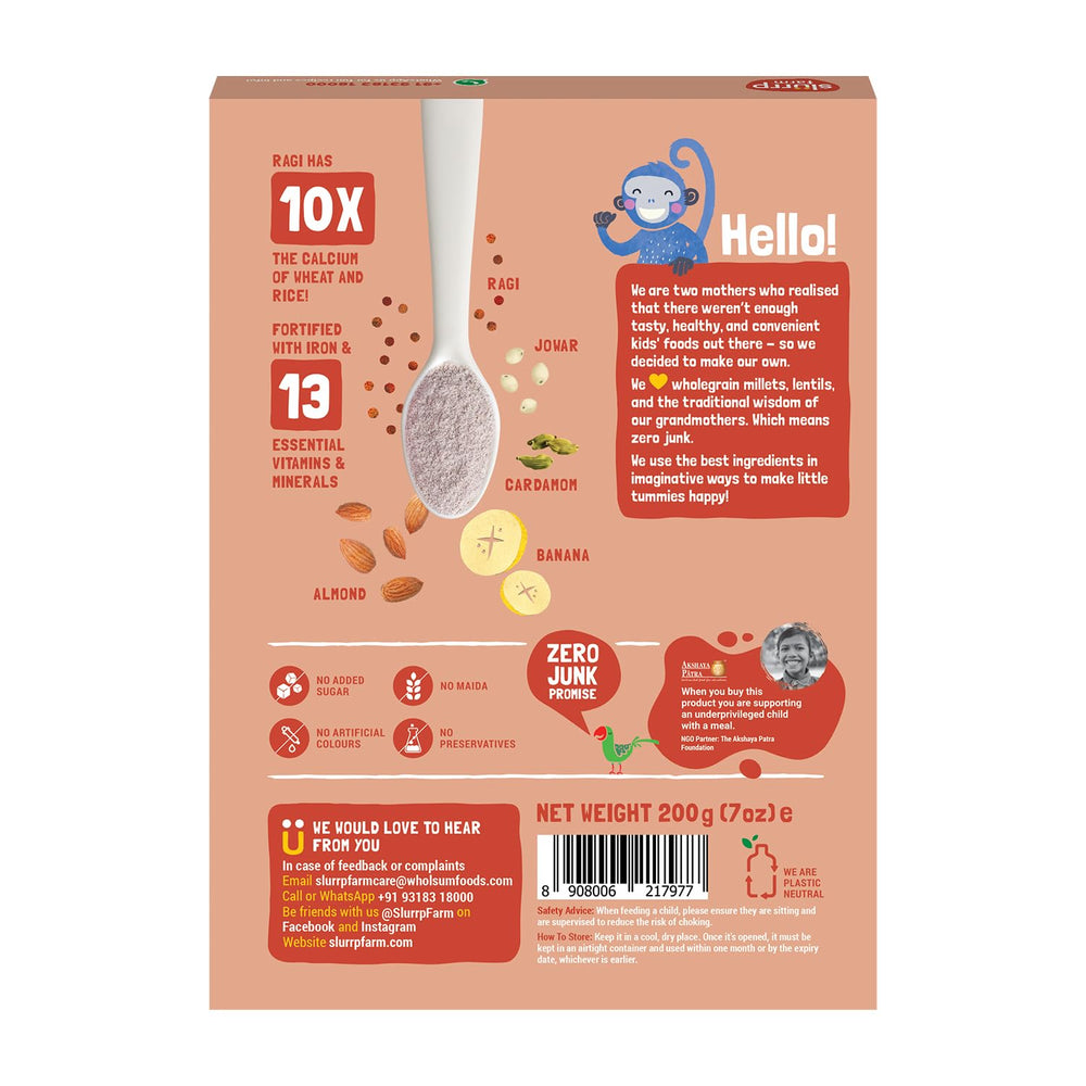 SLURRP FARM CEREAL RAGI ALMOND & BANANA 200G - SuperMarcheStore