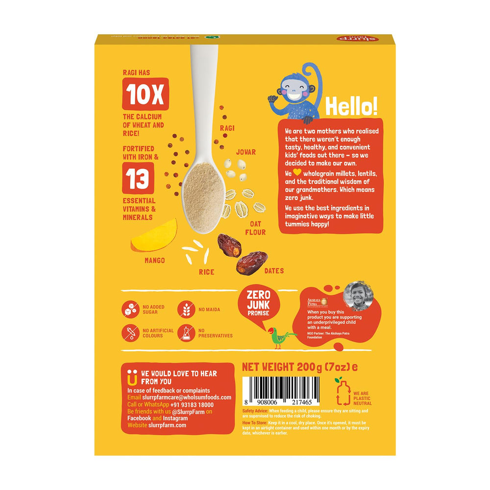 SLURRP FARM CEREAL RAGI RICE & MANGO MILK 200G - SuperMarcheStore