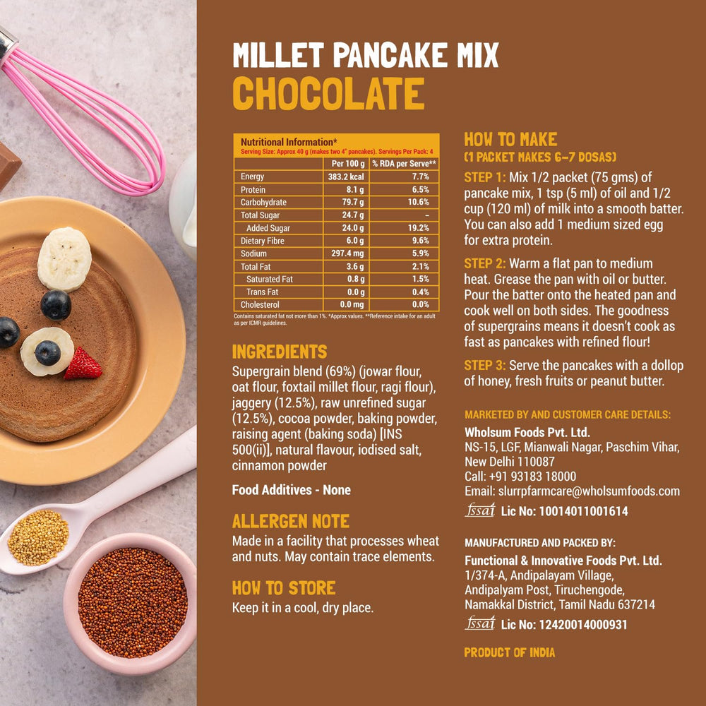 SLURRP FARM MILLET PANCAKE BANANA CHOCO CHIP 150G - SuperMarcheStore