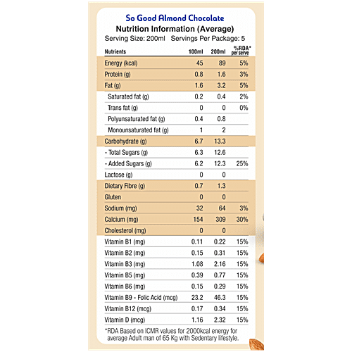 SO GOOD ALMOND CHOCOLATE MILK 200ML - SuperMarcheStore
