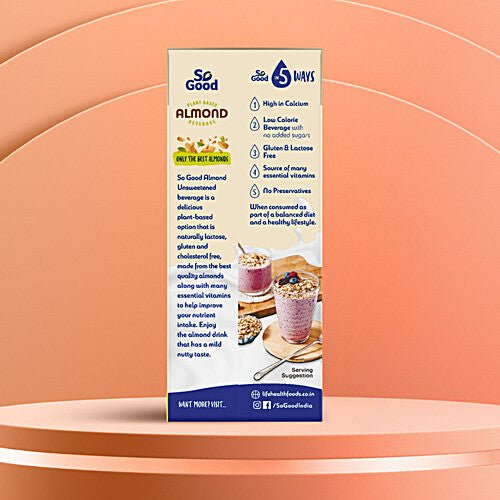 SO GOOD ALMOND UNSWEETENED 200ML - SuperMarcheStore