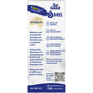 SO GOOD OAT BEVERAGE UNSWEETENED 200 ML - SuperMarcheStore