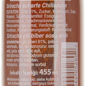 SRIRACHA HOT CHILLI SAUCE 455ML - SuperMarcheStore