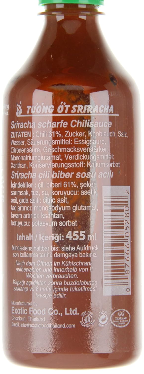 SRIRACHA HOT CHILLI SAUCE 455ML - SuperMarcheStore