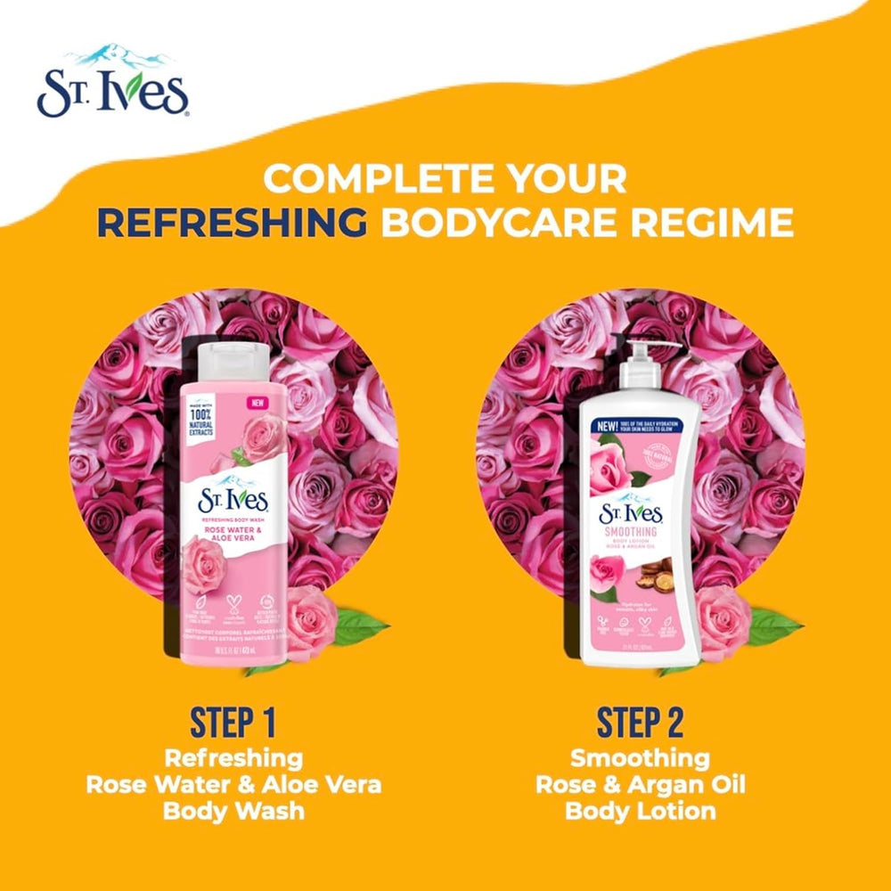 ST IVES ROSE WATER N ALOE VERA BODY WASH 473 ML - SuperMarcheStore