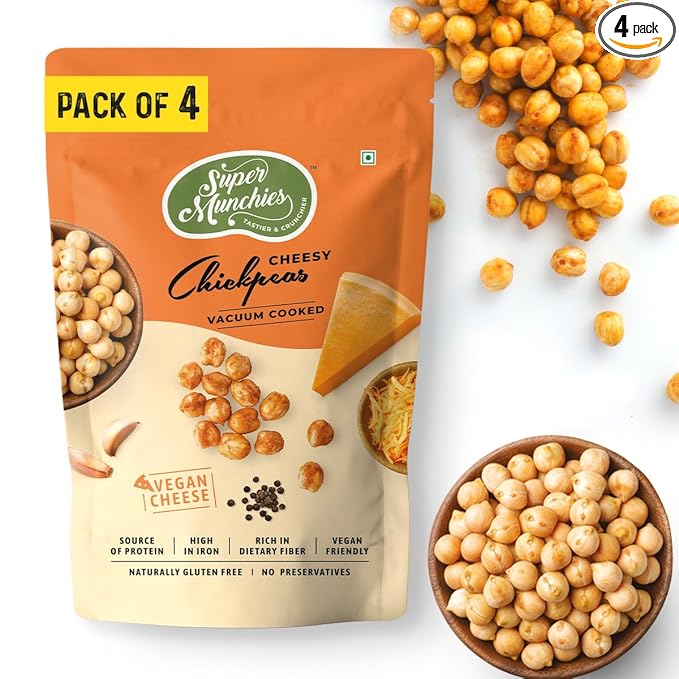 SUPER MUNCHIES CHEESY CHICKPEAS VACUM COOKED 50 GM - SuperMarcheStore