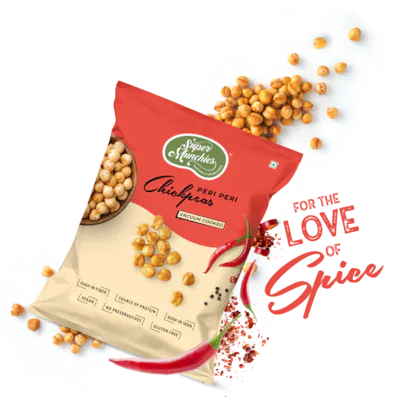 SUPER MUNCHIES PERI PERI CHICKPEAS VACUUM COOKED 50 GM