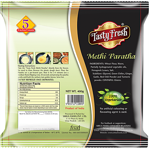 TASTY FRESH METHI PARANTHA 300GM - SuperMarcheStore