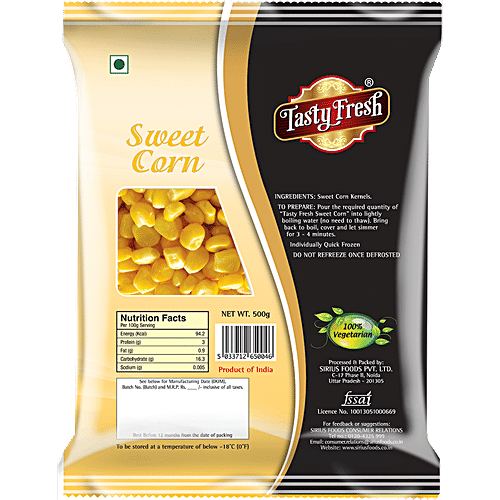 TASTY FRESH SWEET CORN 500 GM - SuperMarcheStore
