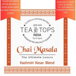 TEA TOPS INDIA CHAI MASALA KASHMIRI KESAR BLEND 75 GM - SuperMarcheStore