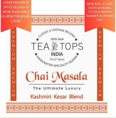 TEA TOPS INDIA CHAI MASALA KASHMIRI KESAR BLEND 75 GM - SuperMarcheStore