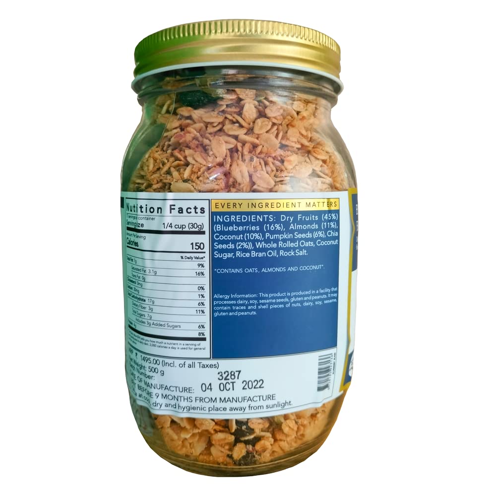 THE NIBBLE BOX BLUEBERRY BLAZE GRNL JAR 500 GM - SuperMarcheStore